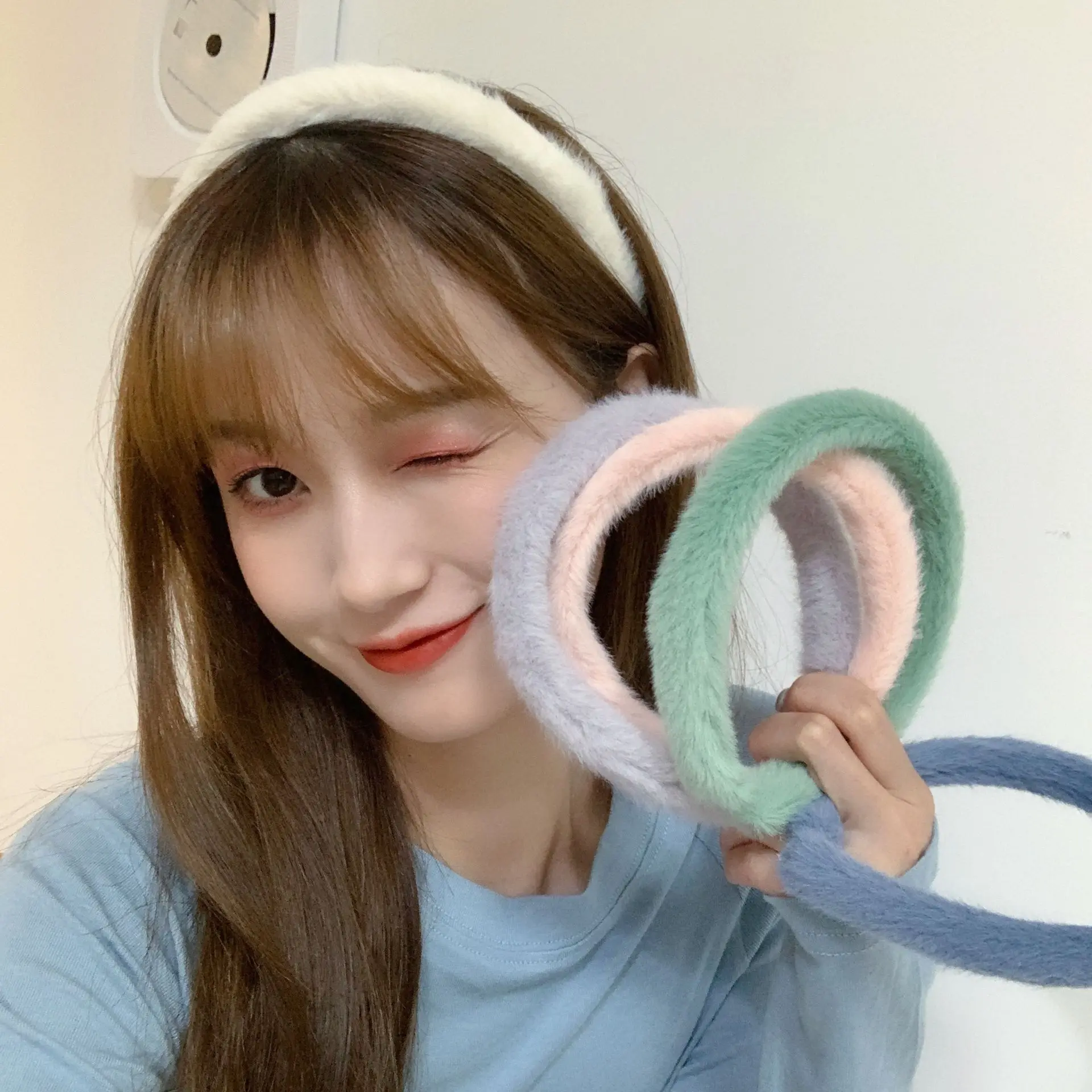 

New Solid Color Wide Hair Hoop Hairband Girls Vintage Elastic Plush Headband Headwear Fashion Hair Accessories For Women