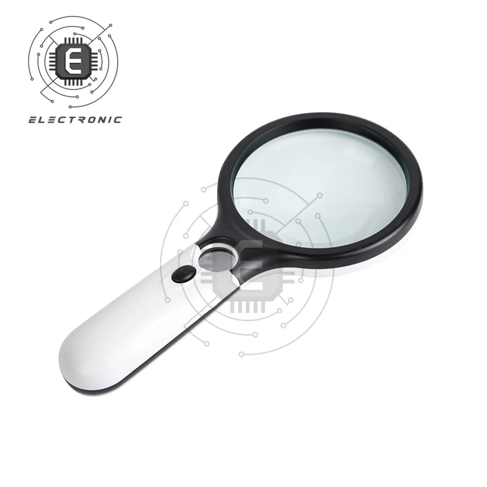 Description Picture 2 of item3 LED Light 45X Magnifying Glass Lens Mini Pocket Handheld Microscope Reading Jewelry Loupe Handheld Magnifiers