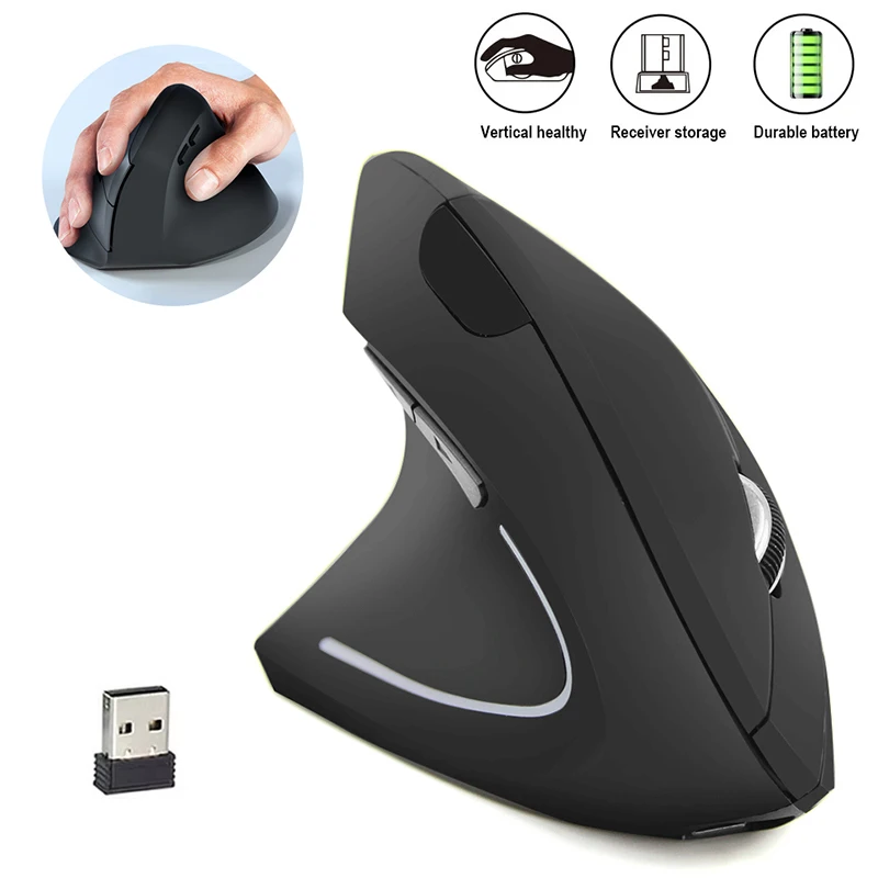 Vertical Mouse Ergonomic Mouse USB 2.4GHz Wireless Mouse Dual Mode Bluetooth Mice 1600 DPI Silent Mouse For PC Laptops Desktop