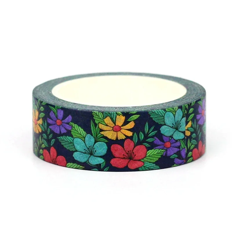 NEW 1PC 10M Decor Colorful Flower Leaves Washi Tape for Scrapbooking Journaling Adhesive DIY Masking Tape Cute Stationery 2