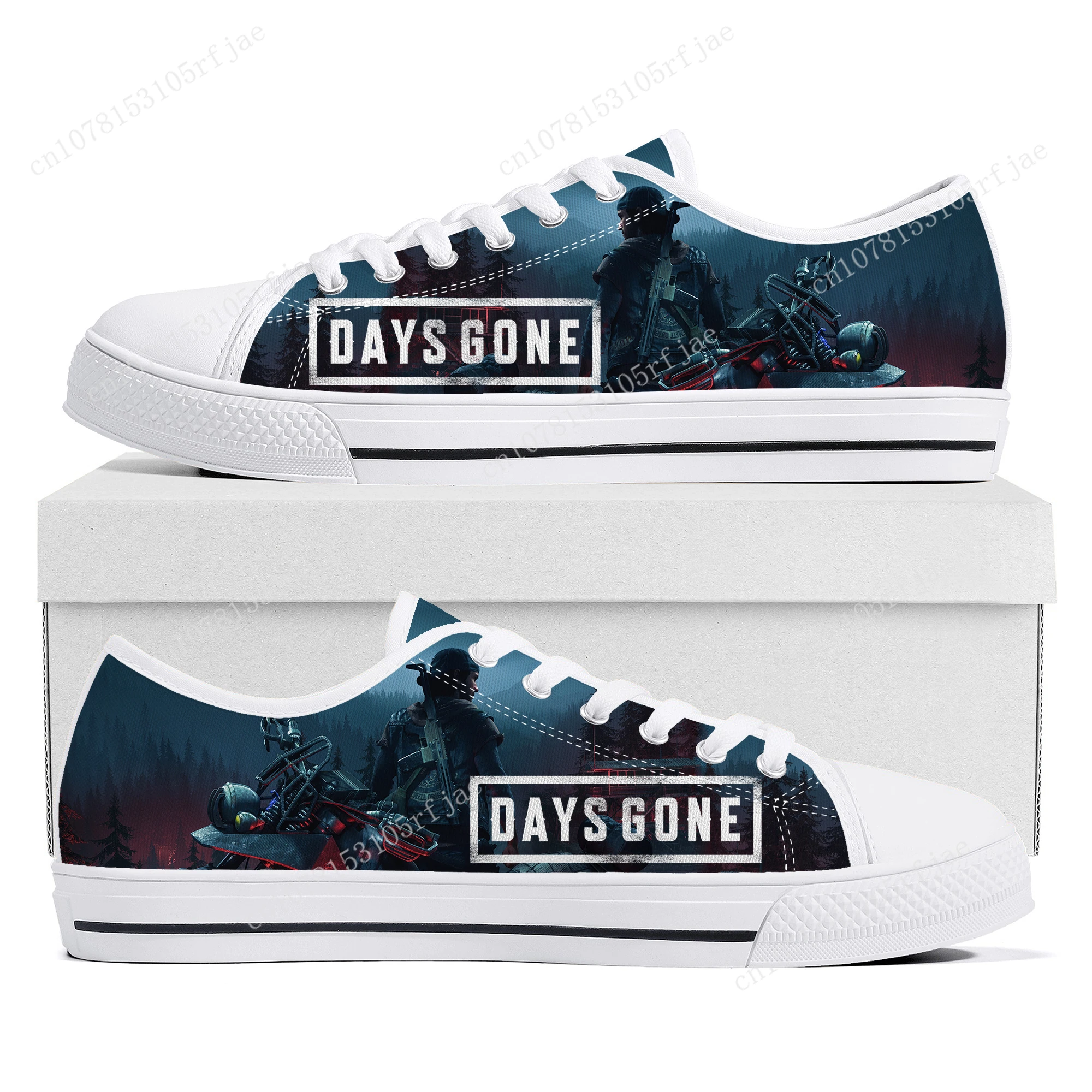 Days Gone Low Top Sneakers Hot Cartoon Game Womens Mens Adolescente Di Alta Qualità Fashion Canvas Sneaker Coppia Scarpe Costruite Su Misura
