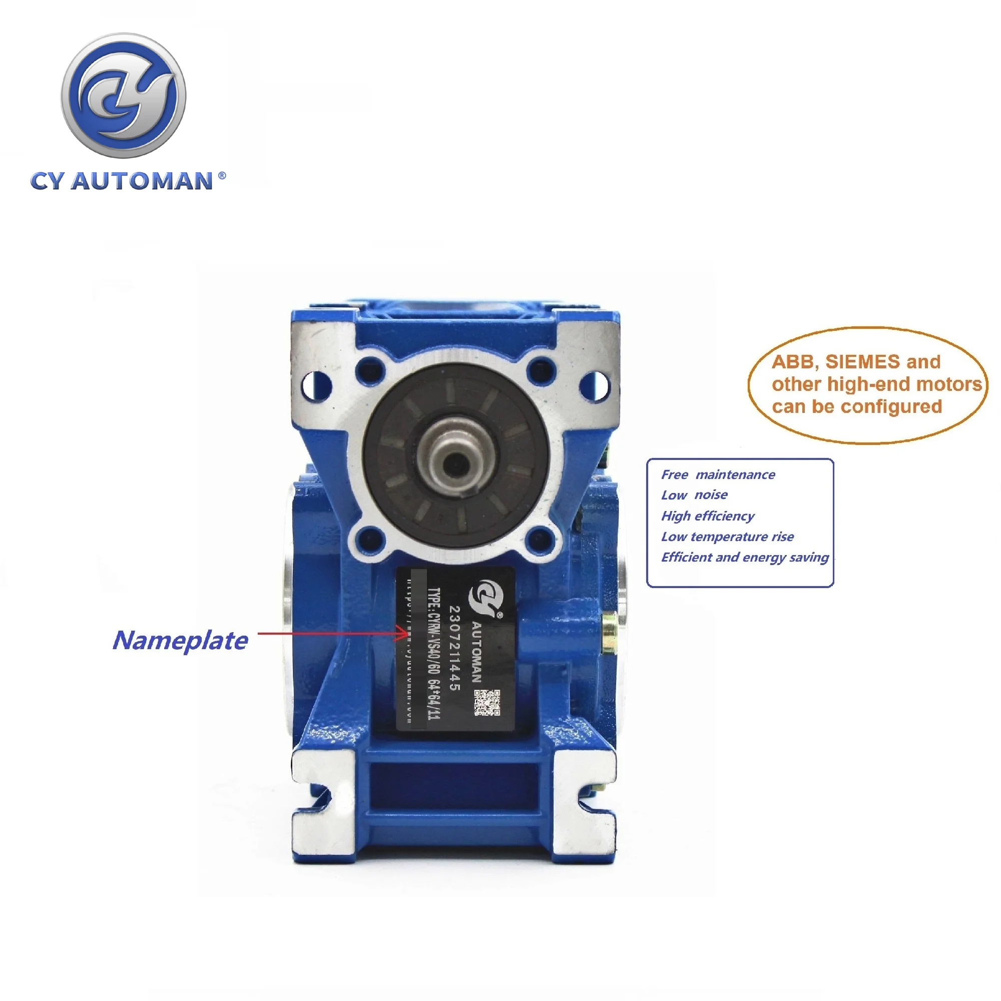 CY Automan  Worm  Gear Gearbox Reducer NMRW 40 CYRW 40 Worm Gear Speed Reducer Input 14/11mm Output18 mm Ratio5-100