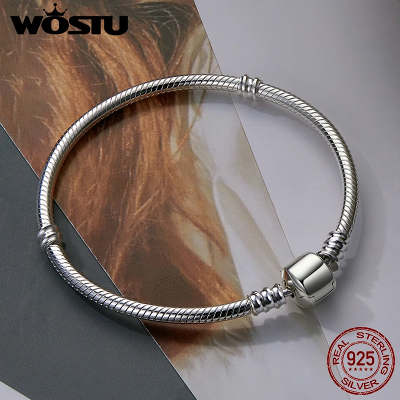 3 Styles 925 Sterling Silver Chain Bracelet Bangle Fit DIY Charms Bead For Women Jewelry, bracelet jewelry