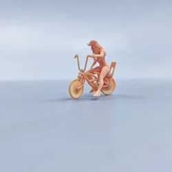 Hand - Painted Resin Bicycle Girl Figurine for Dioramas - Uncolored Miniature Scale Model (Bicycle  and  Girl)