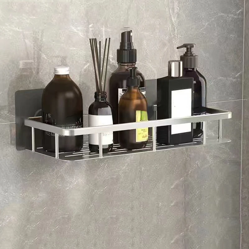 

Punch-free Bathroom Shelf Shelves Wall Mounted Shampoo Storage Rack for Kitchen Holder Square Aluminum Bath Organizer Accessorie