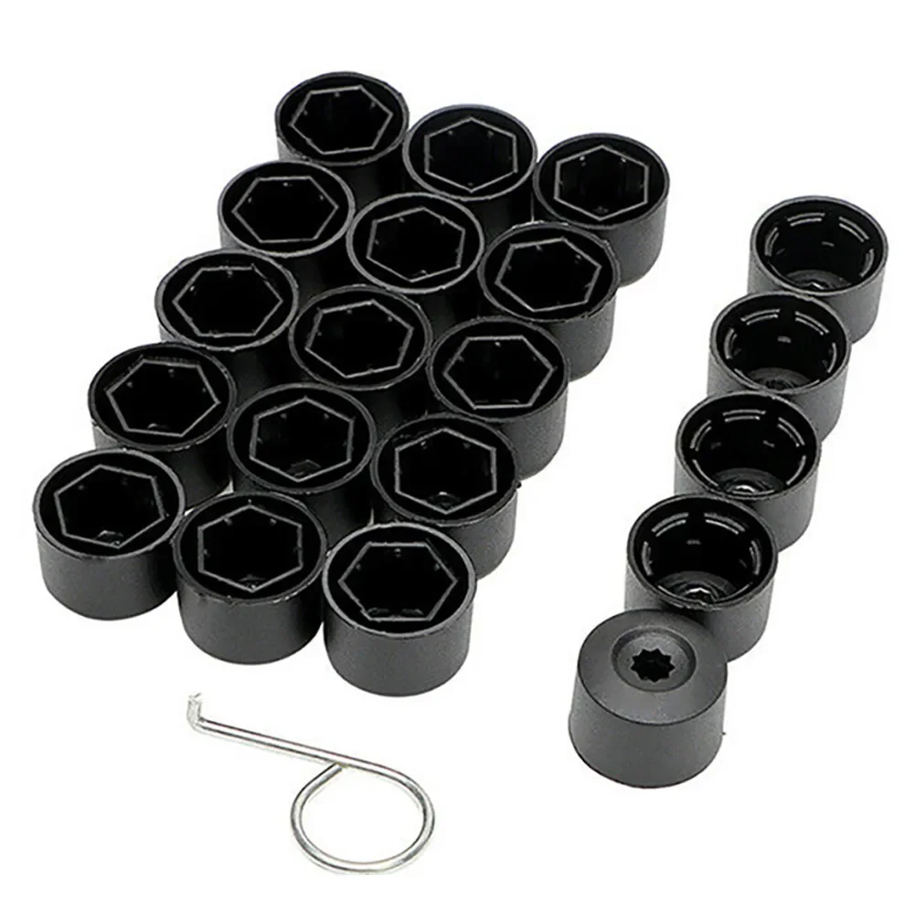 20Pcs 17mm Auto Tyre Screws Car Wheel Cover Hub Nut Bolt Covers Cap for Volkswagen Golf MK4 Exterior Protection Accessories