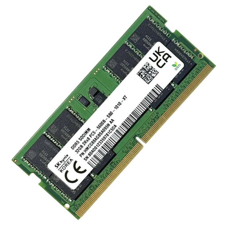 メモリー DDR5-5600 64GB (32GB x 2) hynix A-die SK Hynix DDR5 ノートパソコン用メモリ 32GB/64GB 5600MHz 2Rx8 PC5