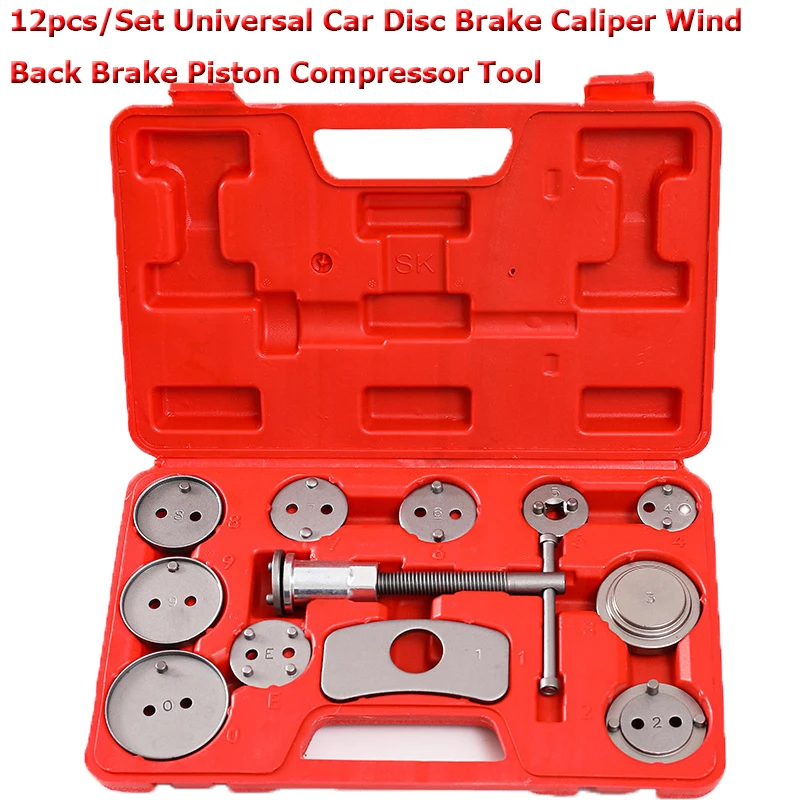 

12pcs/Set Universal Car Disc Brake Caliper Wind Back Brake Piston Compressor Tool Kit Set For Automobiles Garage Repair Tools