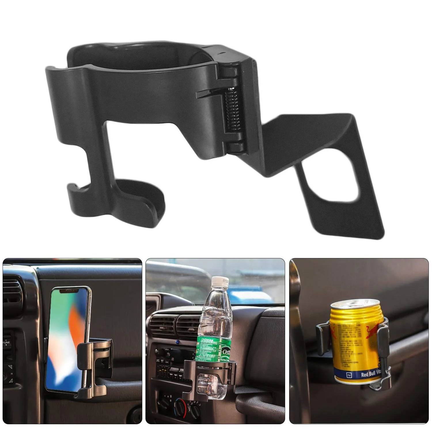 지프 랭글러 TJ JK JL 1997-2024용 자동차 대시보드 컵홀더 삽입형 음료/휴대폰 거치대 브래킷 정리 클립