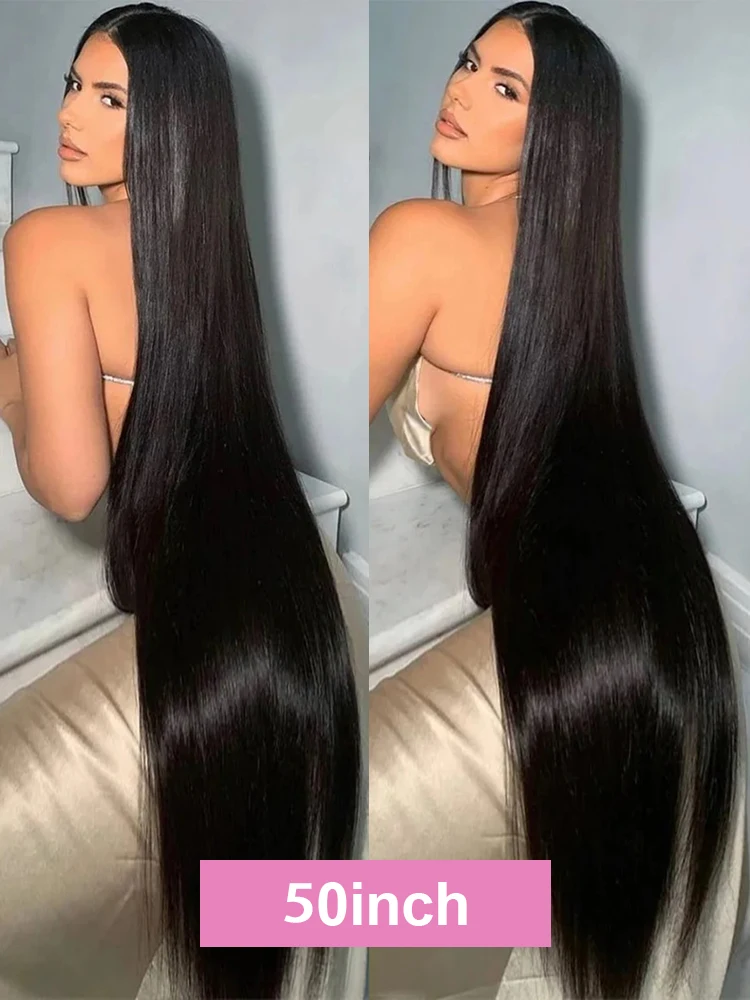 Human Hair Wig 300 Density 13x6 HD Bone Straight Lace Front 40 50Inch 13x4 360 Lace Frontal For Women