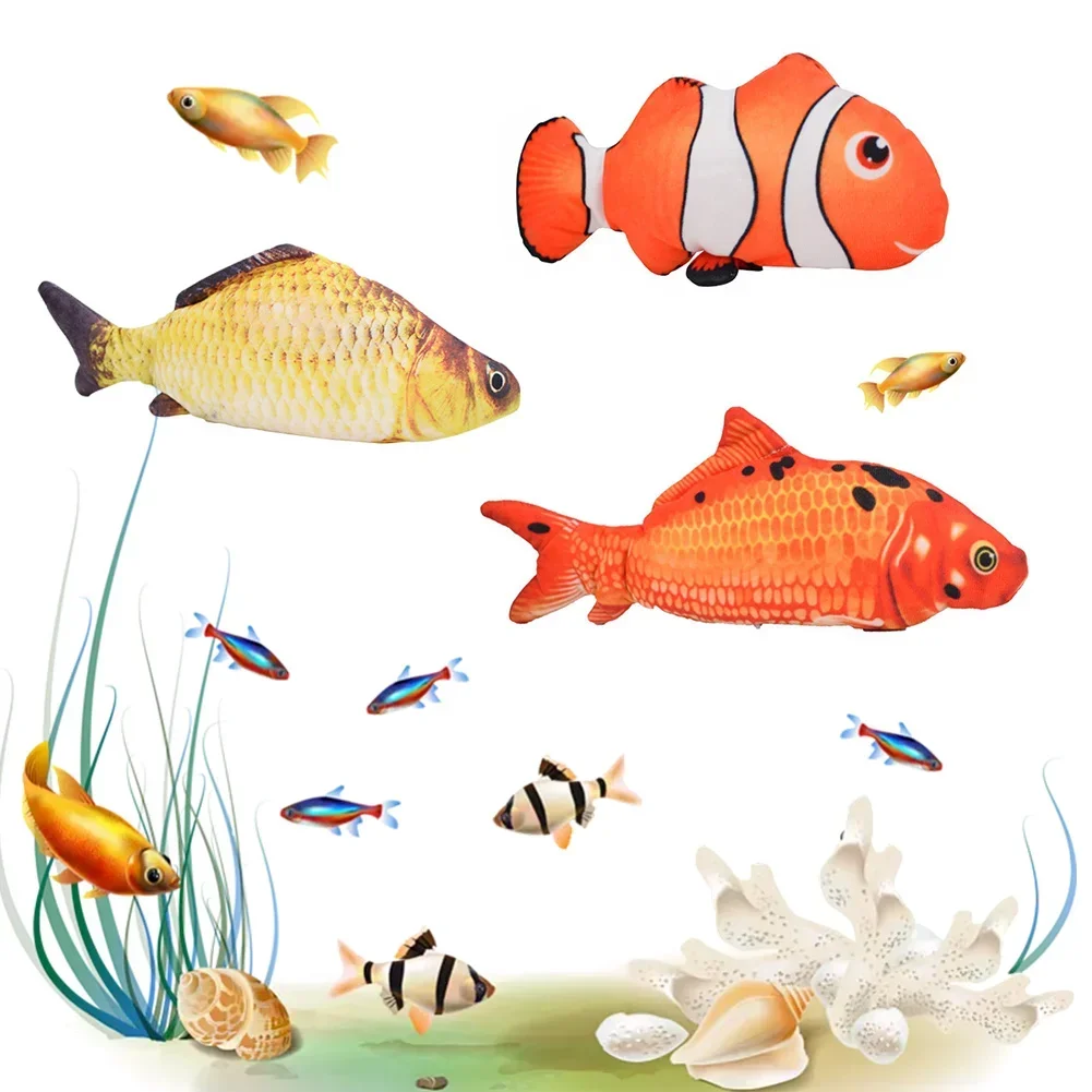Floppy Fish Cat Toy Electric Fish for Cats Catnip Interactive Cat Fish Toys USB Charging Flopping Movement Cat Nip Toy Pet Toys