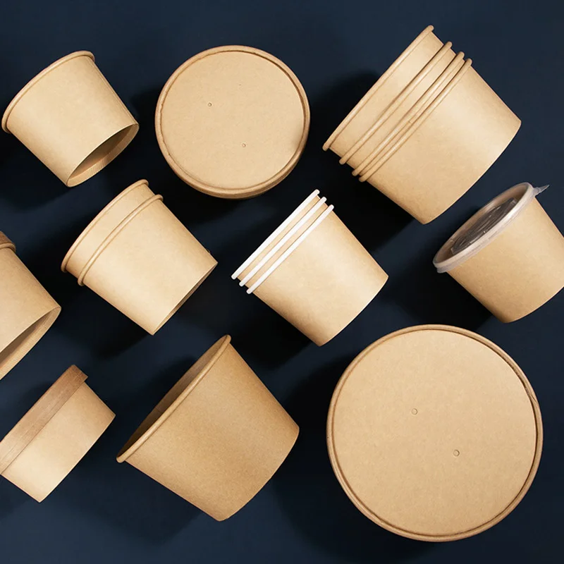 20Pcs Disposable Round Paper Lunch Box with Lid, Eco-Friendly Bento Food Storage Contai... - SKU RPLB1614 - UGI Packaging