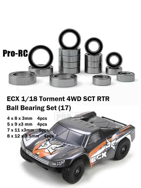 FastEddy Bearing Kit For ECX 1/18 Torment 4WD SCT – Sealed Replacement Bearings Set