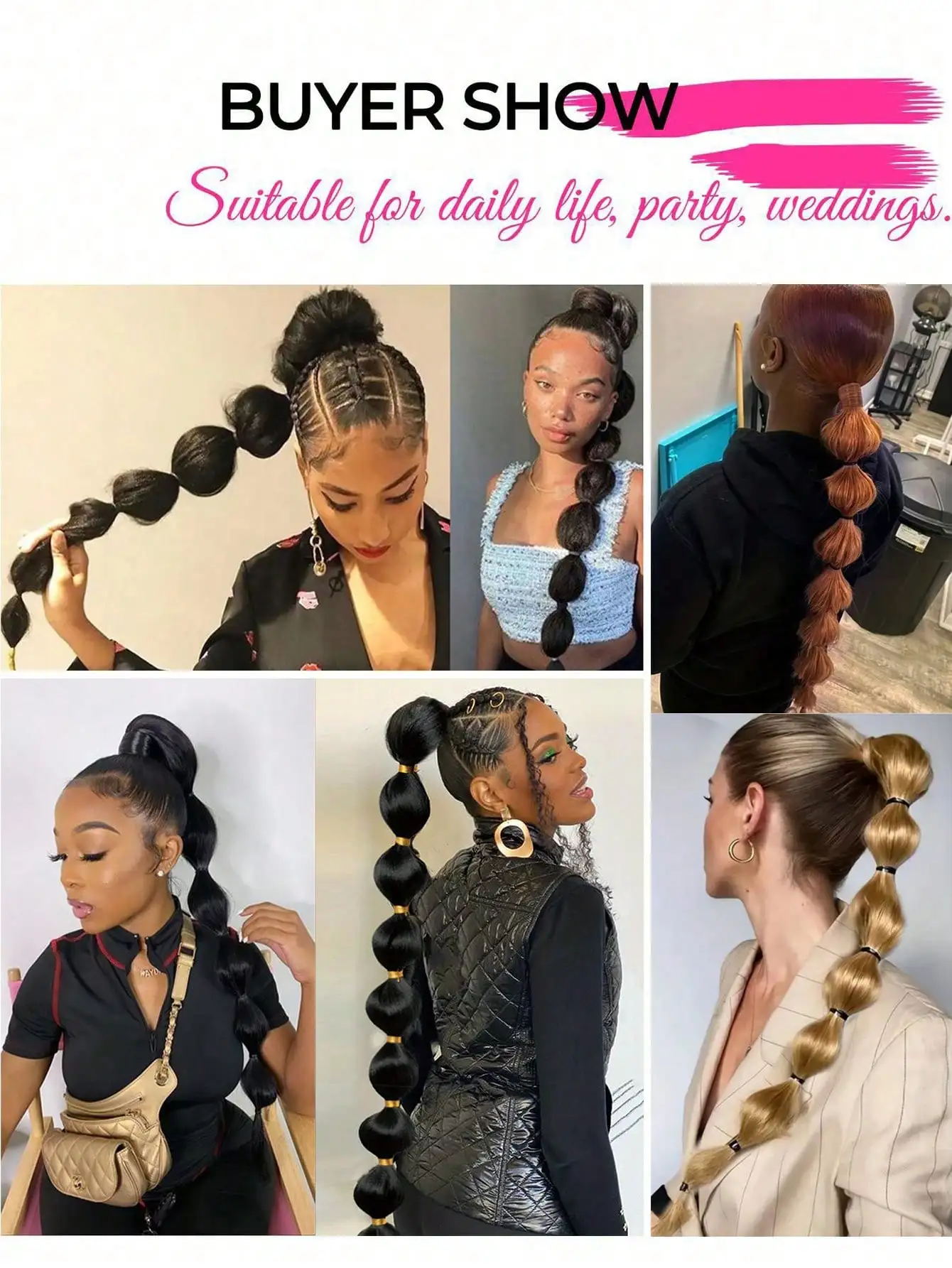 Synthetic Black Brown Ponytail Hair Extensions For Women