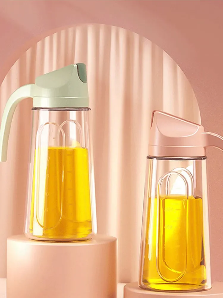 

Automatic Opening Closing Kitchen Glass Oil Bottle Dispenser, Vinegar and Olive Oil Container, 600 ml, 750ml