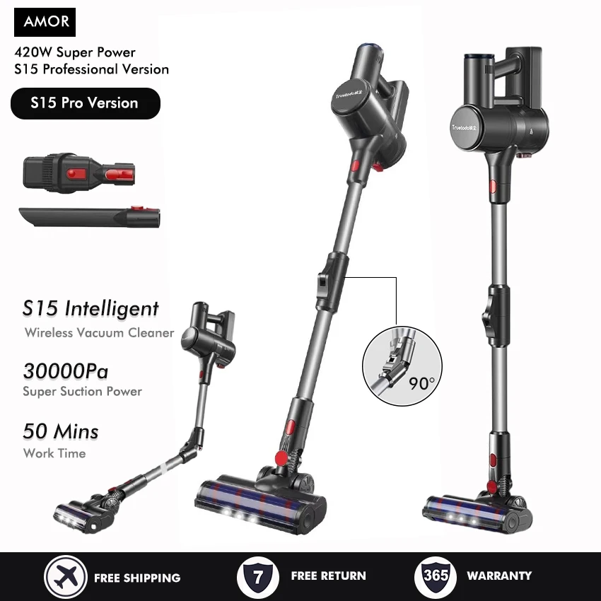 S15HandheldWirelessVacuumCleaner30kPa420WSuctionPower6in1