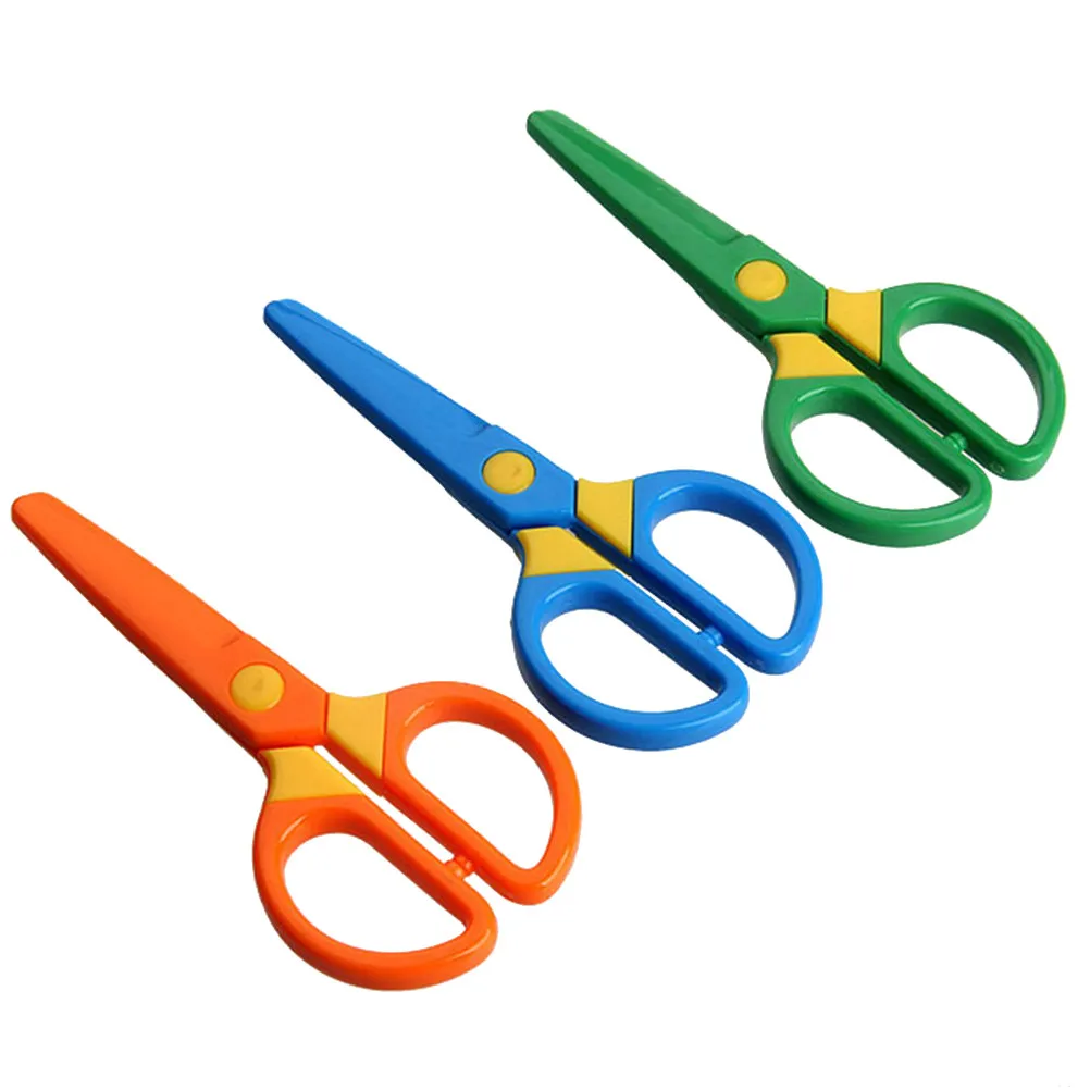 10Pcs 공예 가위 안전한 플라스틱 가위 DIY 종이 사진 예술 작품을위한 작은 휴대용 안전 가위