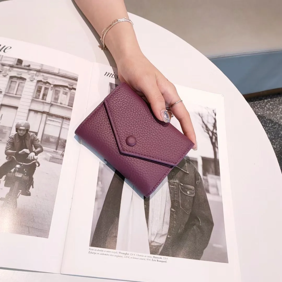 Envelope Long Women Wallet Slim Genuine Leather Female Phone Hand Purse  Luxury Cowhide Classic Clutch Bag Card Holder Wallet