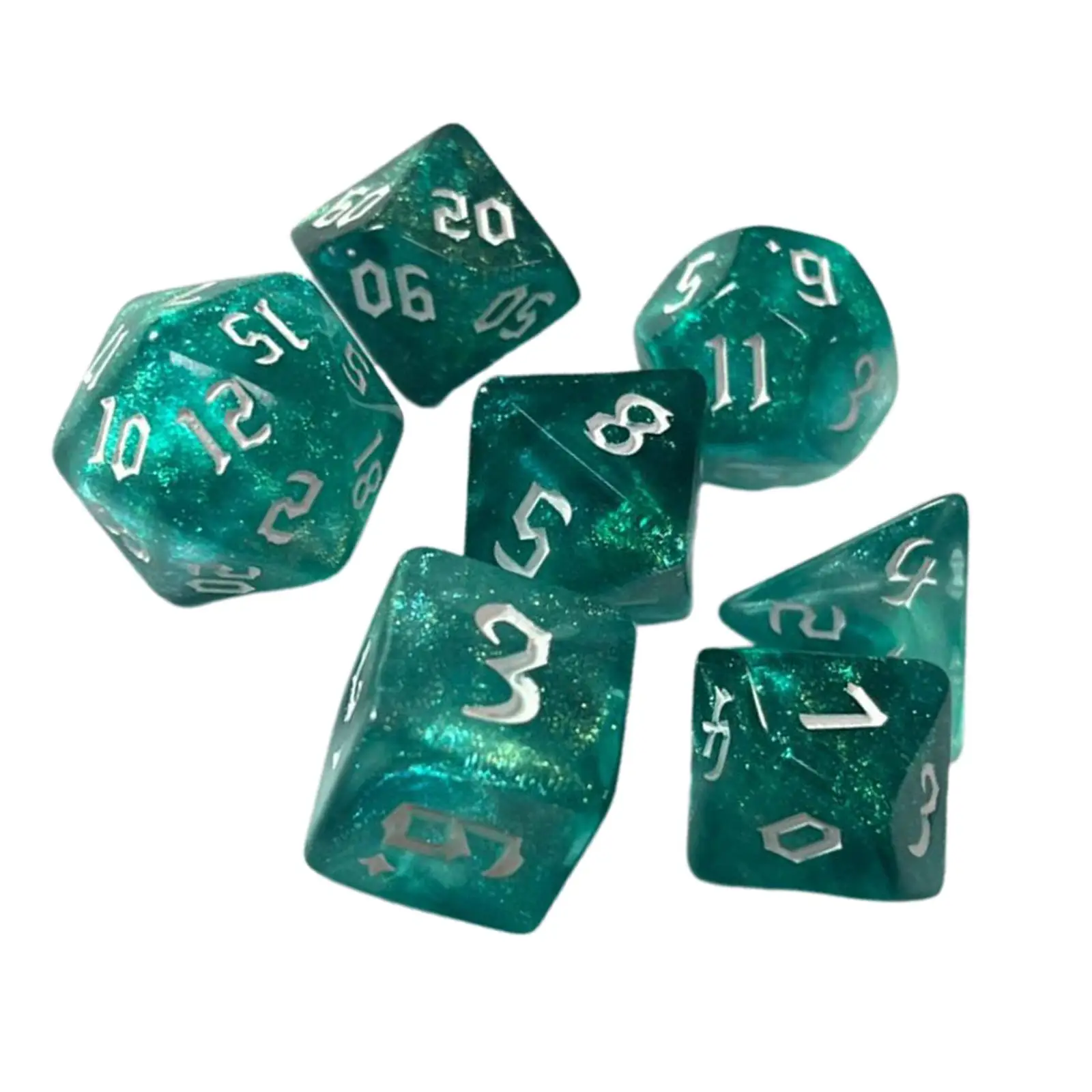 ChangeYOu 7-Dice Set For D&D, RPG, MTG - Polyhedral Dice In Blue, Includes D4 D6 D8 D10 D12 D20