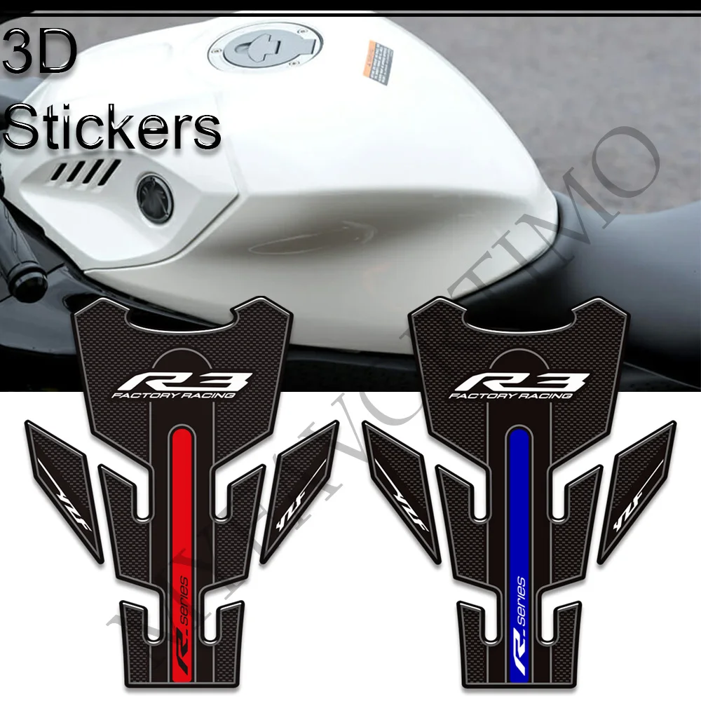 For YAMAHA YZF R3 YZF-R3 YZFR3 Tank Pad Side Grips Gas Fuel Oil Kit Knee Stickers Decals Protector 2019 2020 2021 2022