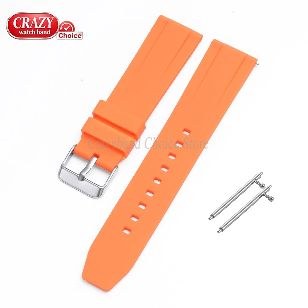 Waterproof Silicone Sport Diving Watch Band with Buckle - Universal Fit Wrist Strap