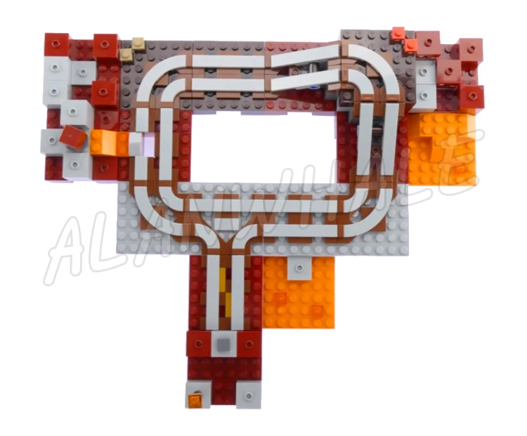 399pcs Game My World The Nether Railway Curved Rail Track Cart 10620 Building Blocks Toys Compatible