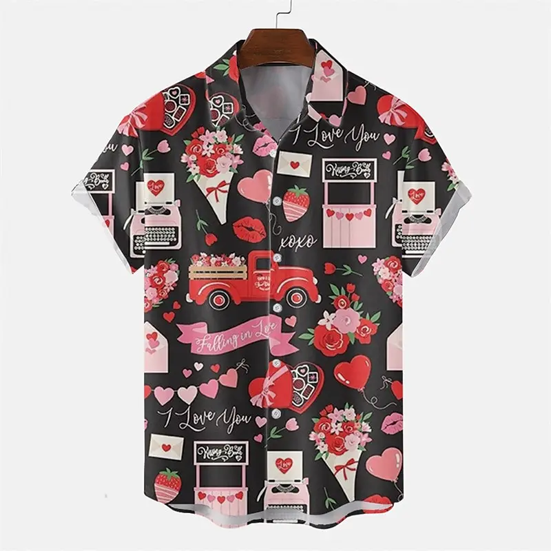 

New Fashion Shirt 3d Print Short Sleeve Shirt Women And Men Beach Shirts Summer Lapel Tops Oversized Clothing High Quality Tees