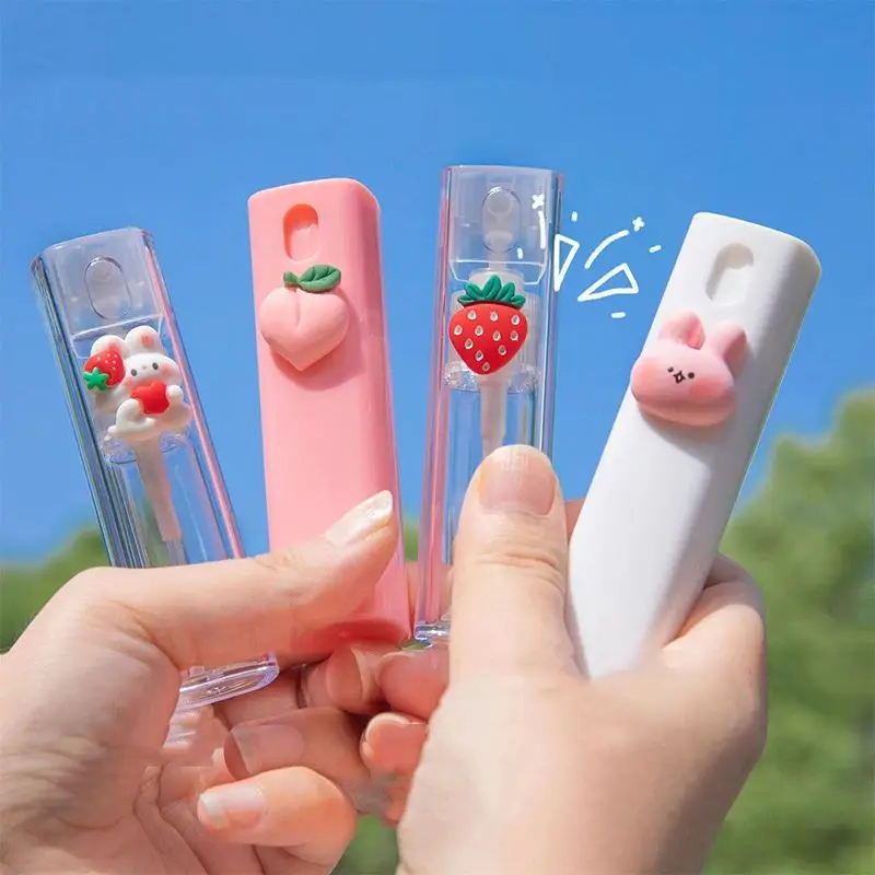 Hydration Bottling Alcohol Disinfection Watering Can Travel 10ml Cute Cartoon Mini Portable Spray Cosmetic Refillable Bottle hand held high pressure atomizing oxygen injector spray essence is introduced into water replenishing device portable hydration