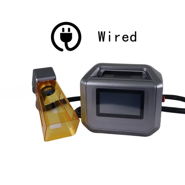 20 ワット 30 ワット 50 ワットポータブルハンドヘルドファイバーレーザーマーキングマシン彫刻 DIY プリント金属ギフトロゴ QR バーコードワード画像