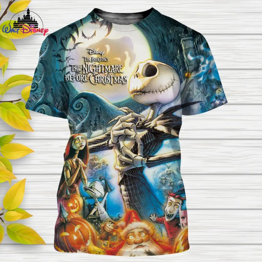 

The Nightmare Before Christmas Disney men women Short Sleeve casual style 3D print t shirt Summer Streetwear Tee Tops Cartoon