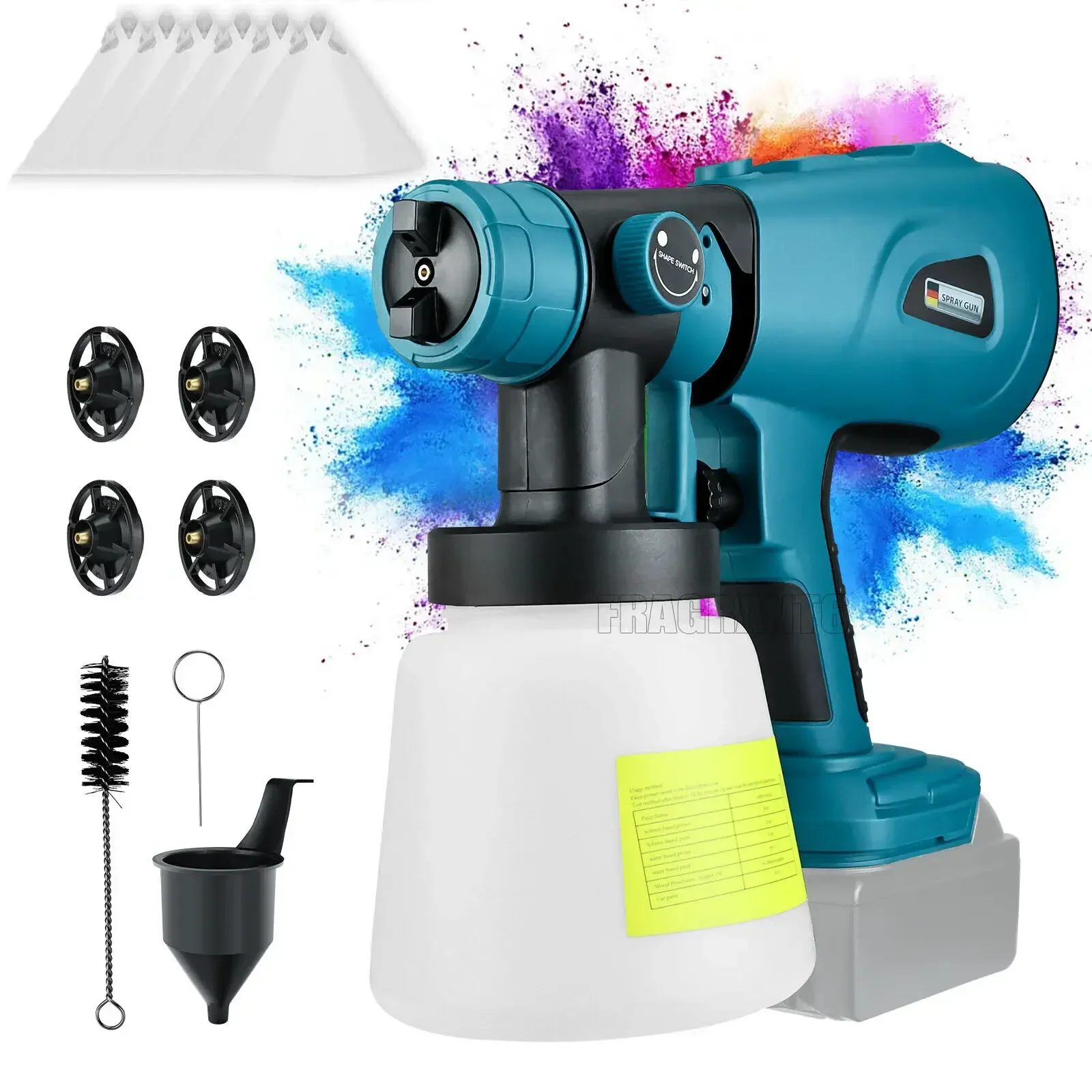 Cordless Electric Spray Gun Portable Paint Sprayer Auto Furniture Steel Coating Airbrush For Makita 18V/20V Max Li-ion Battery qbb density specific gravity cup coating density cup liquid densimeter pycnometer stainless steel 37 50 100ml