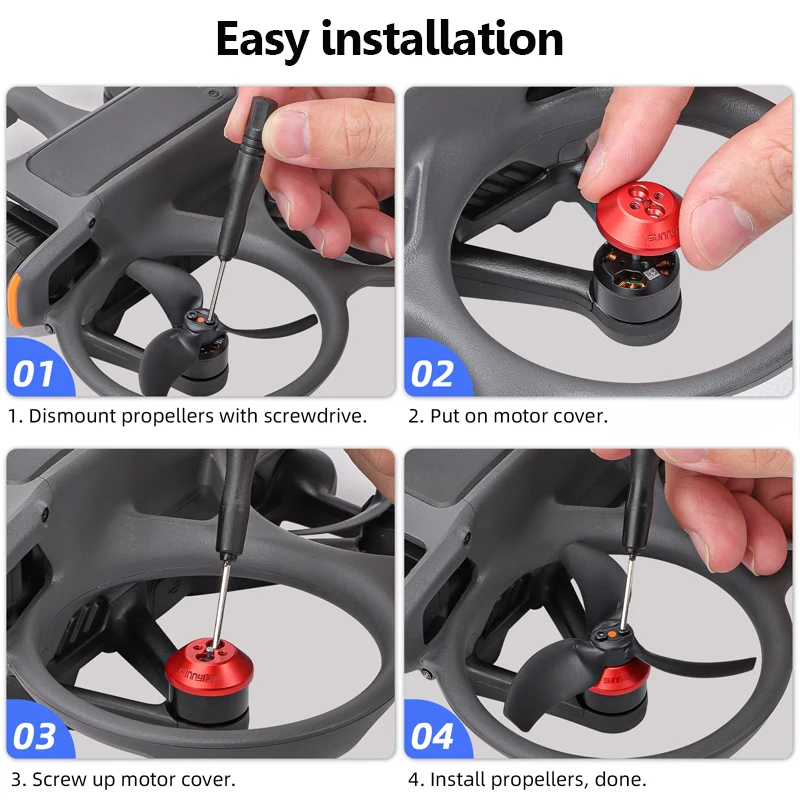 DJI Avata 2 용 알루미늄 합금 모터 보호 커버, 방진 충돌 방지, 모터 가드 쉘 캡, Avata 2 액세서리