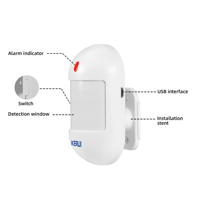 KERUI Wireless PIR Motion Sensor Infrared Detector Alarm With Battery For W202 W181 Home Security Alarm System Protection 4