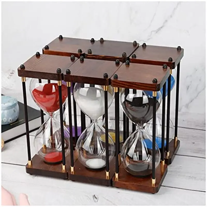 30/60 Min Vintage Metal Clear Glass Hourglass Timer Home Office Creative Desktop Decorations Time Management Tools Holiday Gifts