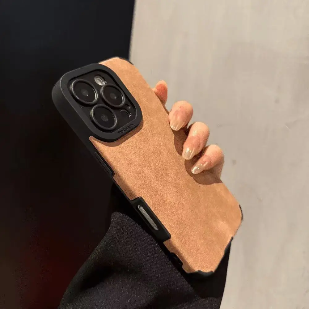 Luxury Matte Leather Silicone Phone Case For iPhone 17 16 thumbnail 5