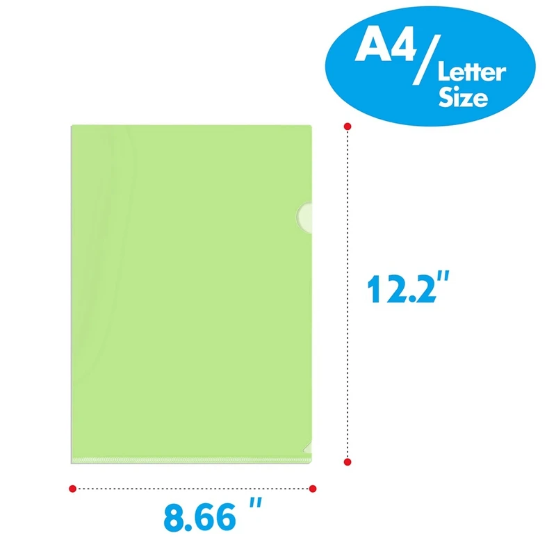 50 pz cartelle di plastica A4 maniche portafogli per file di protezione con maniche aperte superiori e laterali per A4 Paper Work Office durevole