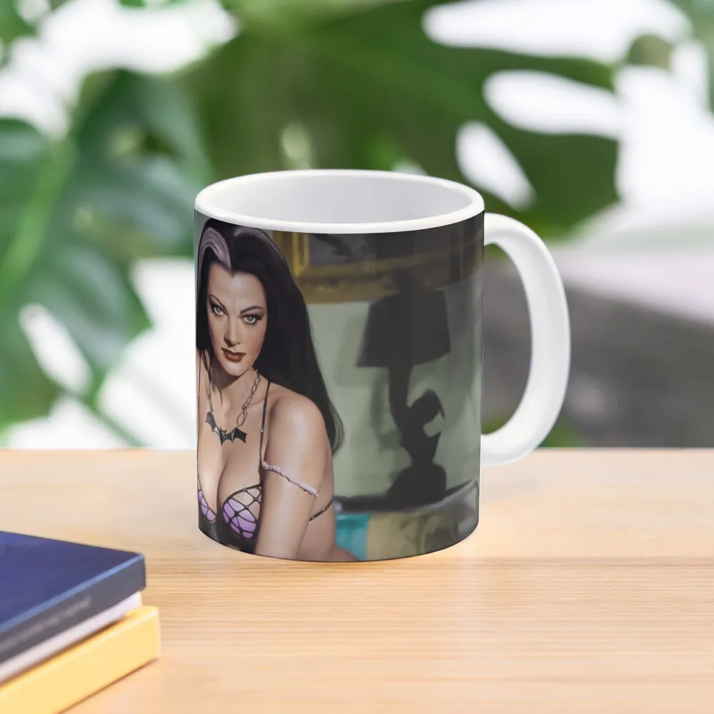 

Lily Munster Colorized by Franchi Torres Coffee Mug Original Breakfast Cups Cups Free Shipping Mug