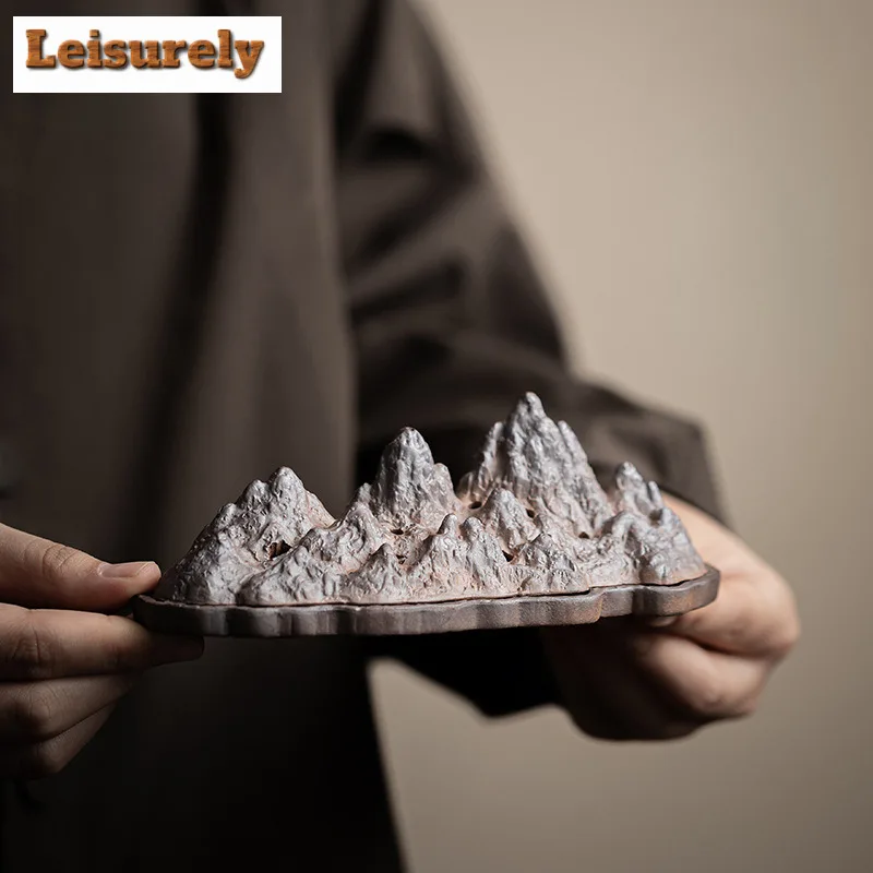 Old Rock Mud Chinese Incense Holder Water Fountain Decoration Incense Burners Aromatherapy Censer Tea Services Decoration Craft