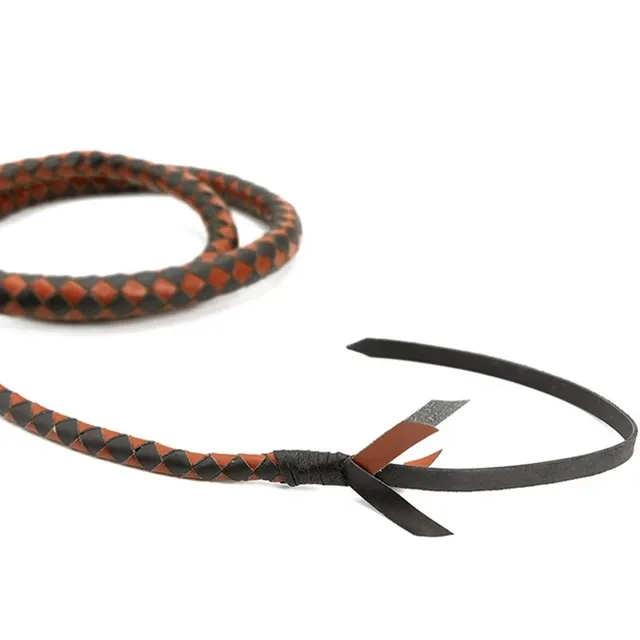 240CM Real Leather Horse Whip Bull Whip, Genuine Leather Bull Whip Cowhide Horse Riding Whip 5