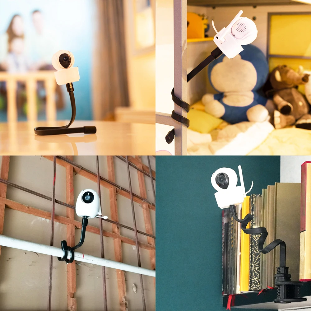 Thread Gooseneck Holder Camera Stand Multifunctional Bracket Adjustable for Baby Monitor camera holder,camera holder stand,security camera stand,security camera bracket,baby monitor holder,security camera mount,camera mounting base,camera mount panel,webcam stand