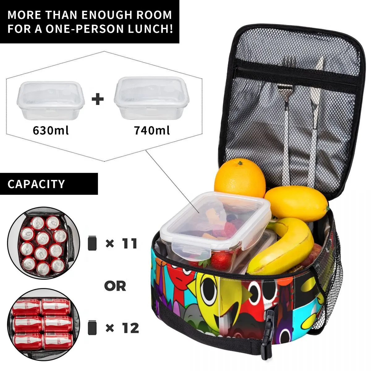 Lunch Boxes Sprunki Incredibox Sprunki Merch Storage Food Box Unique Design Cooler Thermal Lunch Box For School