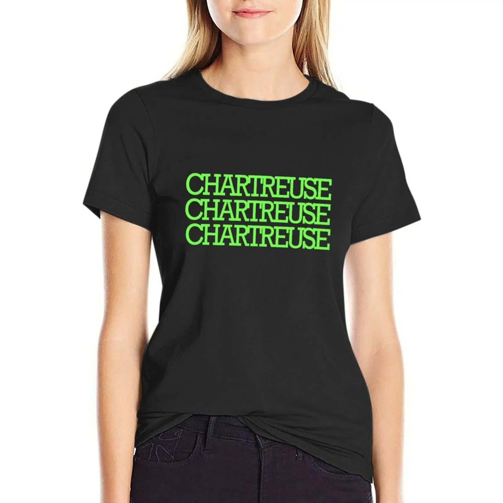 Chartresue Chartreuse Chartreuse Color T-Shirt Summer Top Divertenti Magliette Bianche Per Le Donne