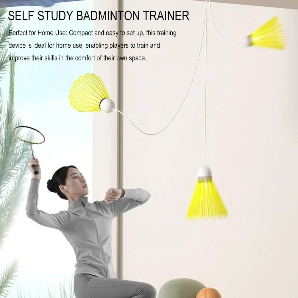 Self Study Badminton Trainer Portable Practice Robot Self-study Professional Badminton Shuttlecock Stretch Rebound Tool table tennis trainer kit ping pong practice trainer elastic flexible shaft self recovery rebound board children toys