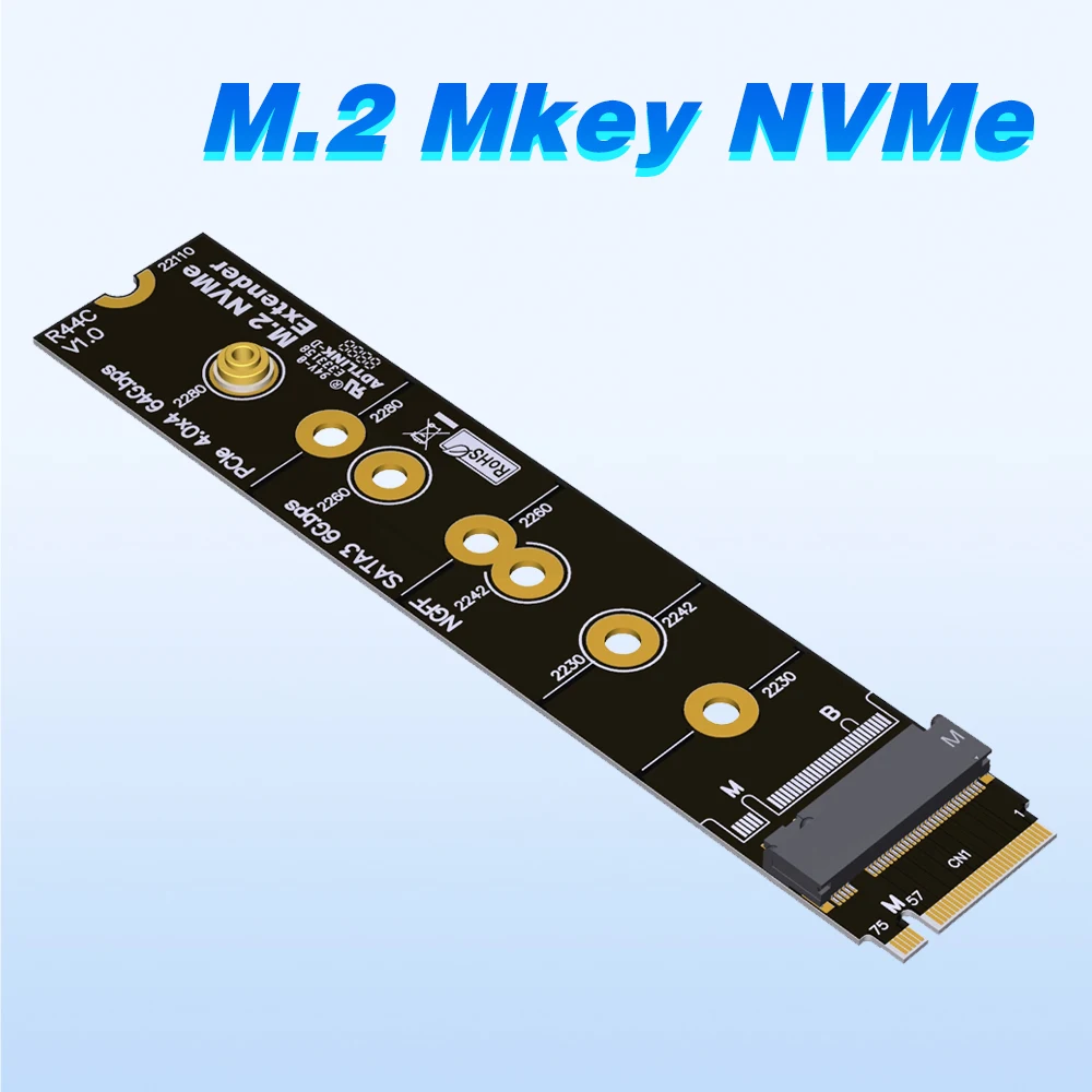 

R44C M.2 M-key NVMe SSD адаптер удлинитель Тестовая карта защиты слота Расширение карты Поддержка PCIe4.0 X4 32 Гбит/с SATA3