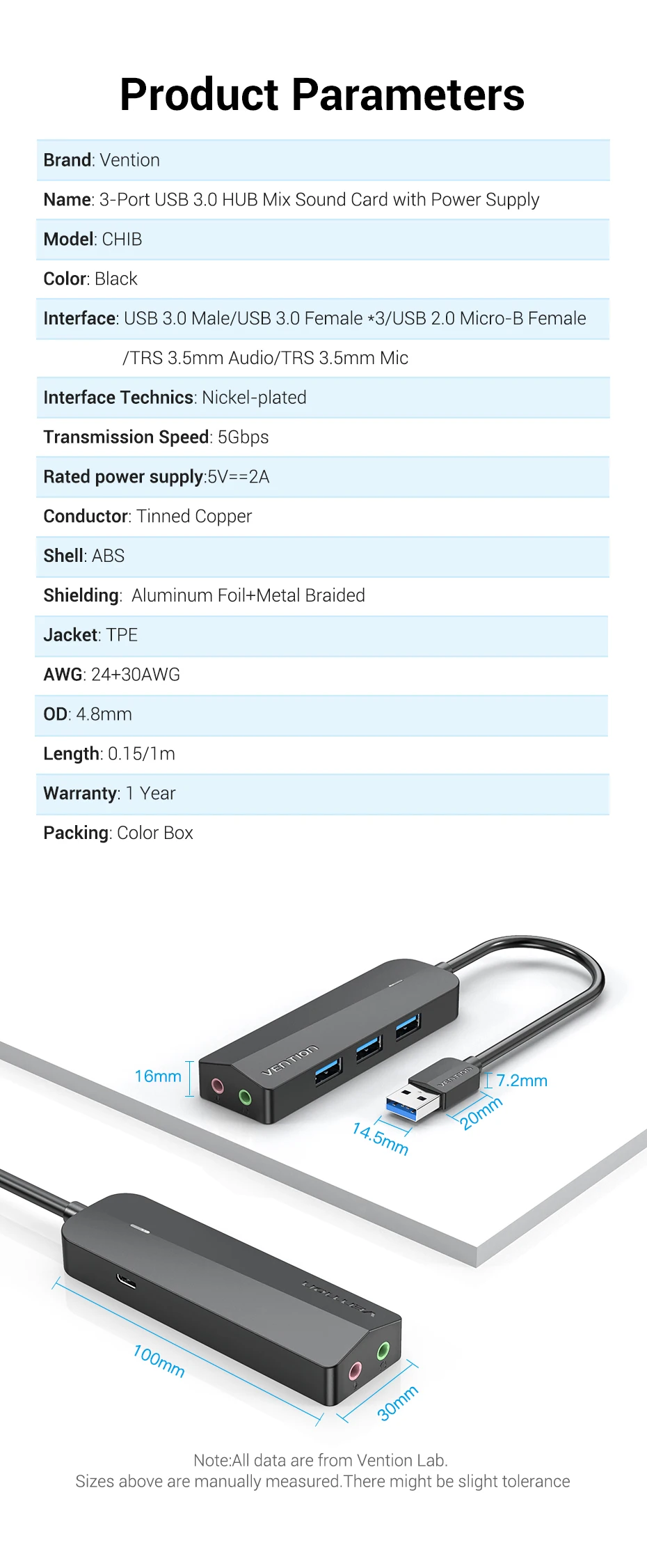 1 externo placa de som usb para