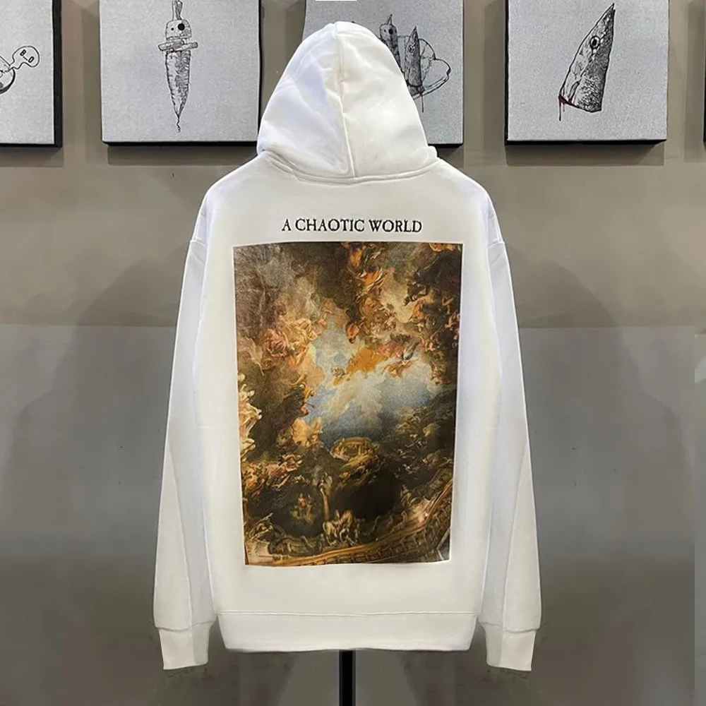 

American Greek Oil Painting Hoodie Retro Loose Abstract Hip Hop Street European And American Style Hooded Sweatshirt For Men