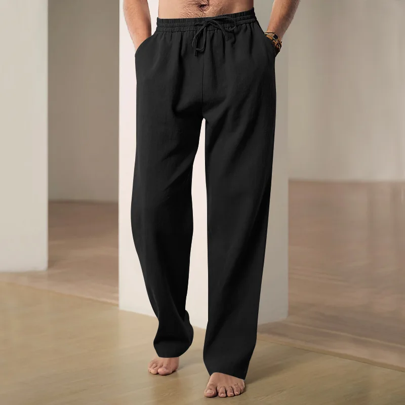 Elegant Fashion Harajuku Slim Fit Ropa Hombre Loose Casual All Match Sports Pants Solid High Waist Pockets Straight Leg Pants
