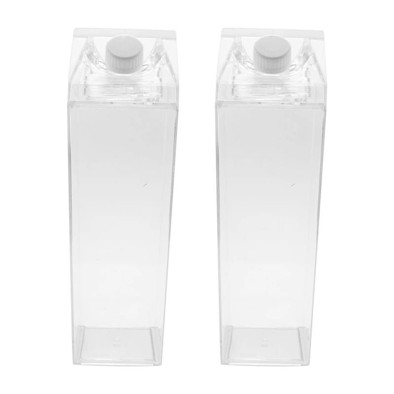

2 шт. прозрачная Квадратная бутылка для молока, сока, воды, портативная пластиковая чашка, картонная бутылка для молока, бутылка для воды, уличная походная Питьевая чашка