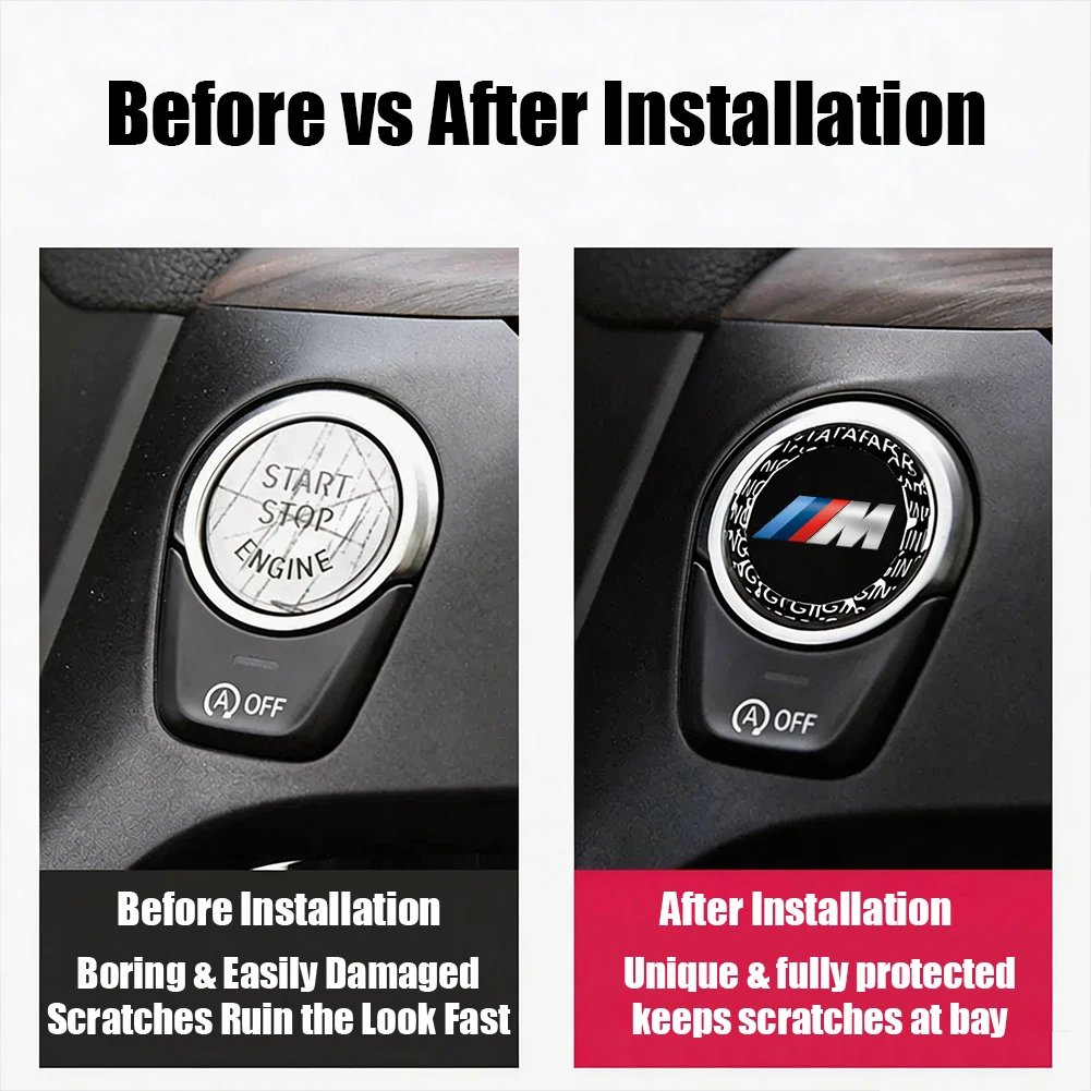 BMW G80 G06 G07 G42 G14 G15 G16 F82 F20 F21 F83 M2 M3 M4 M5 M8 F95 F9 용 자동차 엔진 원버튼 스타트 크리스탈 버튼 액세서리