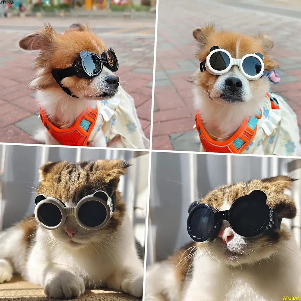 

Anti-Fog Dog Goggles Pet Protection Glasses Small Breed Adjustable Strap Puppy Sunglasses Dog Eye Wear Windproof Cool Pet Glass